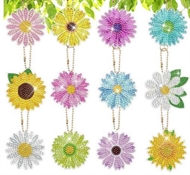 12 blomster til dekoration med løse diamanter